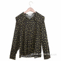 Cotton Tops For Women Ladies high quality woven printed blouse Supplier